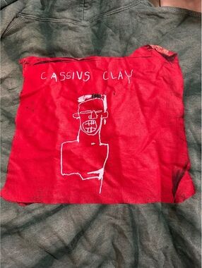 Jean-Michel Basquiat Hoodie Sweatshirt Men's Med Green Cassius Clay Miles Davis